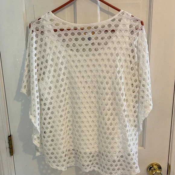 Ruby Rd. Petite White Crochet Top petite xl in excellent condition - Picture 9 of 9